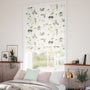 ColorizedZoom Woodland Chorus Multi Sage Roman Blind 7815