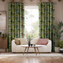 Colorized Passiflora Velvet Teal Blue Curtains 9095