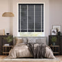 Colorized Metropolitan Midnight & Snow Wooden Blind - 50mm Slat 3110