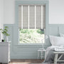 Colorized Pale Grey & White Chantilly Wooden Blind - 50mm Slat 3265