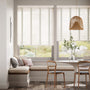 Colorized Eggshell & Nickel Faux Wood Blind - 50mm Slat 3280
