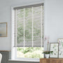 ColorizedZoom Harbour Grey & Chalk Faux Wood Blind - 50mm Slat 3304
