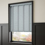 ColorizedZoom Shale Grey & Flint Wooden Blind - 50mm Slat 3343