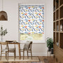 Colorized Hygge Birds Nordic Blue Roller Blind 3465