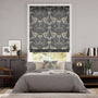 Colorized William Morris Honeysuckle and Tulip Velvet Gunmetal Roman Blind 7174