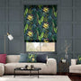 Colorized Inky Botanical Midnight Roman Blind 8936