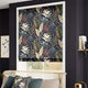 ColorizedZoom Electric Inky Botanical Charcoal Roman Blind 7342