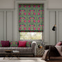 Colorized Electric William Morris Pimpernel Teal Roman Blind 7361