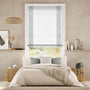Colorized William Morris Willow Steeple Grey & Bijou Linen White Roman Blind 7653