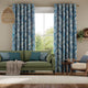 Colorized Shadow Leaf Linen Admiral Curtains 5694