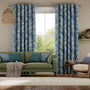 Colorized Shadow Leaf Linen Admiral Curtains 5694