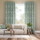 Colorized Porcelain Garden Morning Green Curtains 6557