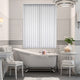 Colorized Drifting Leaf Snow White Vertical Blind 8205
