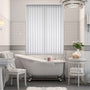 Colorized Drifting Leaf Snow White Vertical Blind 8205