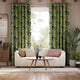Colorized Passiflora Velvet Teal Blue Curtains 9095