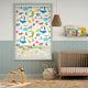 Colorized Kids Animal Magic Chalk Blackout Roller Blind 9138