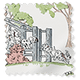 ColorizedSwatch 101 Dalmatians Blackout Soft Green & Rose Roller Blind sample image 9282