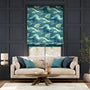 Colorized Marbled Velvet Jade Roman Blind 9343