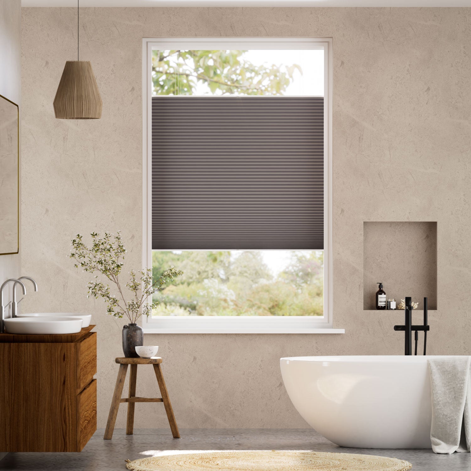 No Drill PerfectFIT Blackout Pleated Blinds