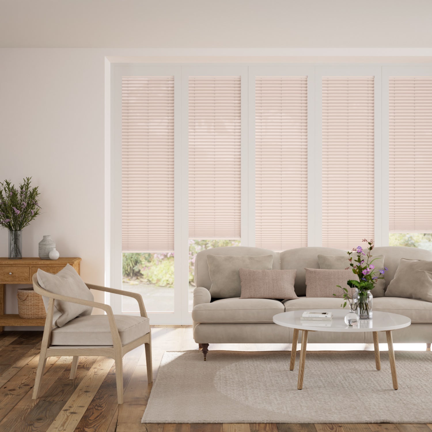 BiFold ClickFIT Voile Blush Pink Pleated Blind  