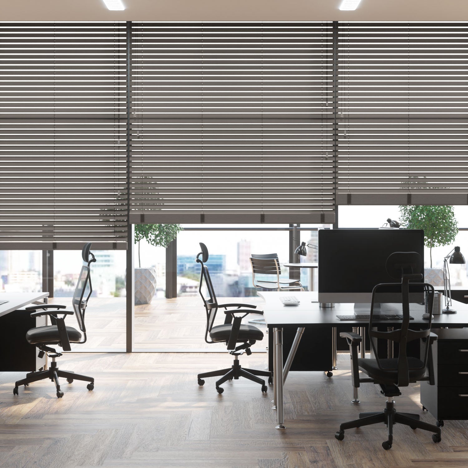 Grey & Silver Commercial Blinds