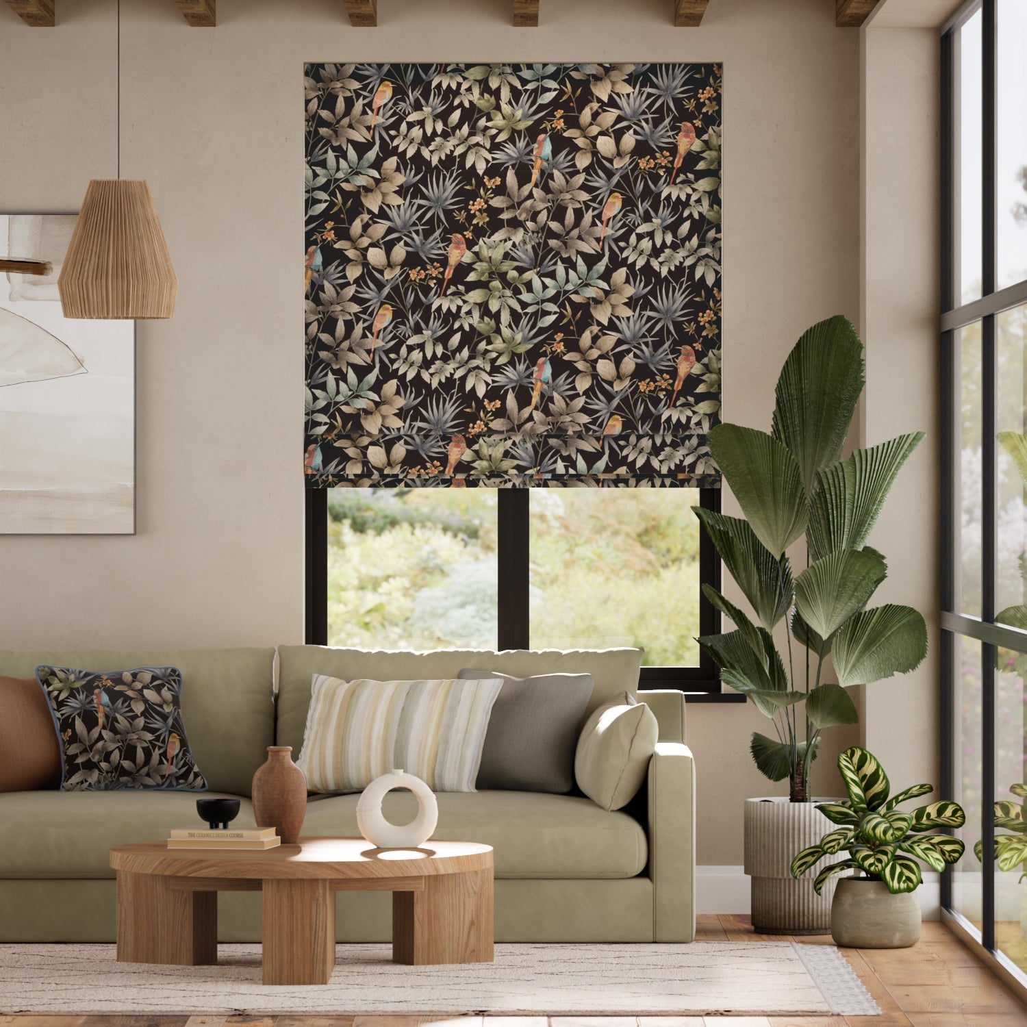 Ideal Home Paradiso Velvet Charcoal Roman Blind
