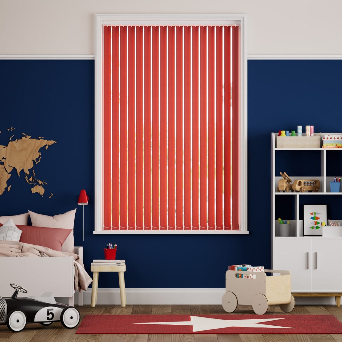 Sevilla Vivid Red Blackout Vertical Blind