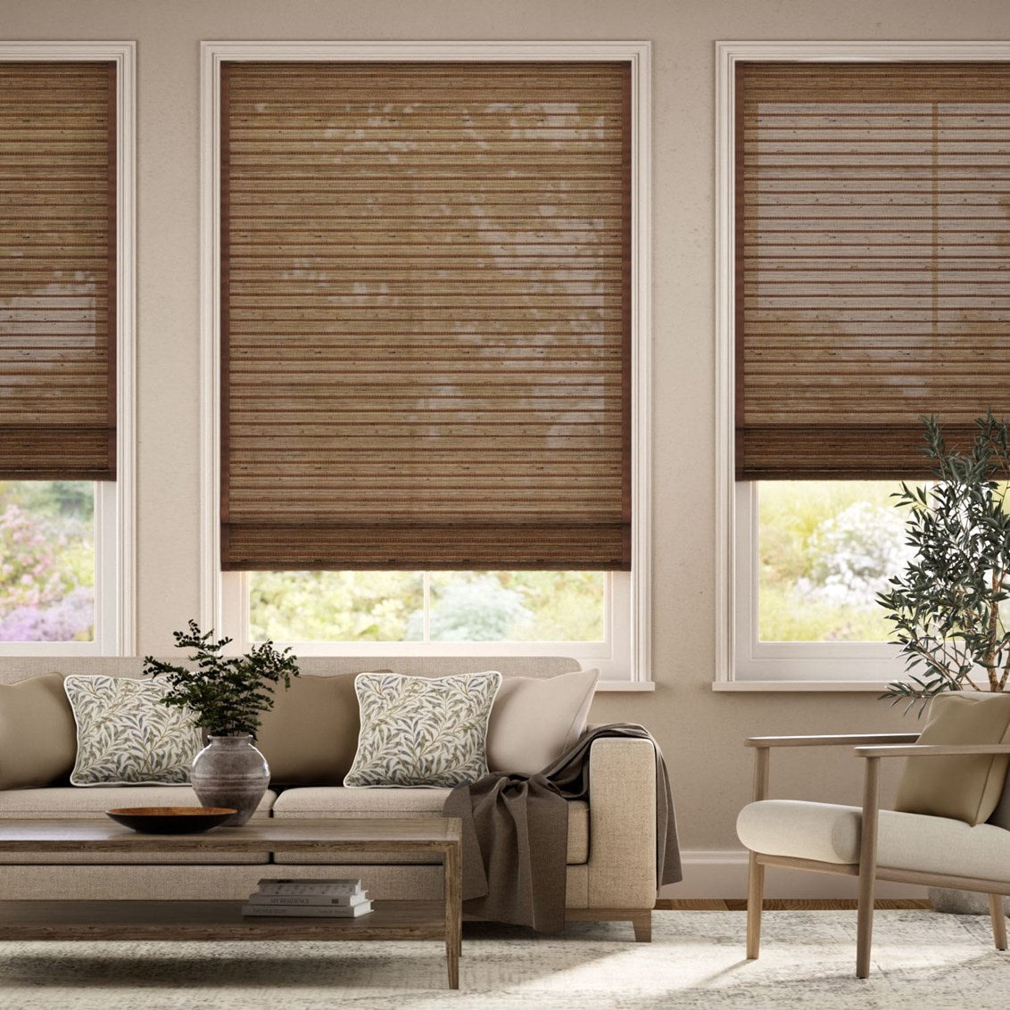 Tuiss Manila Cedar & Demerara Roman Blind