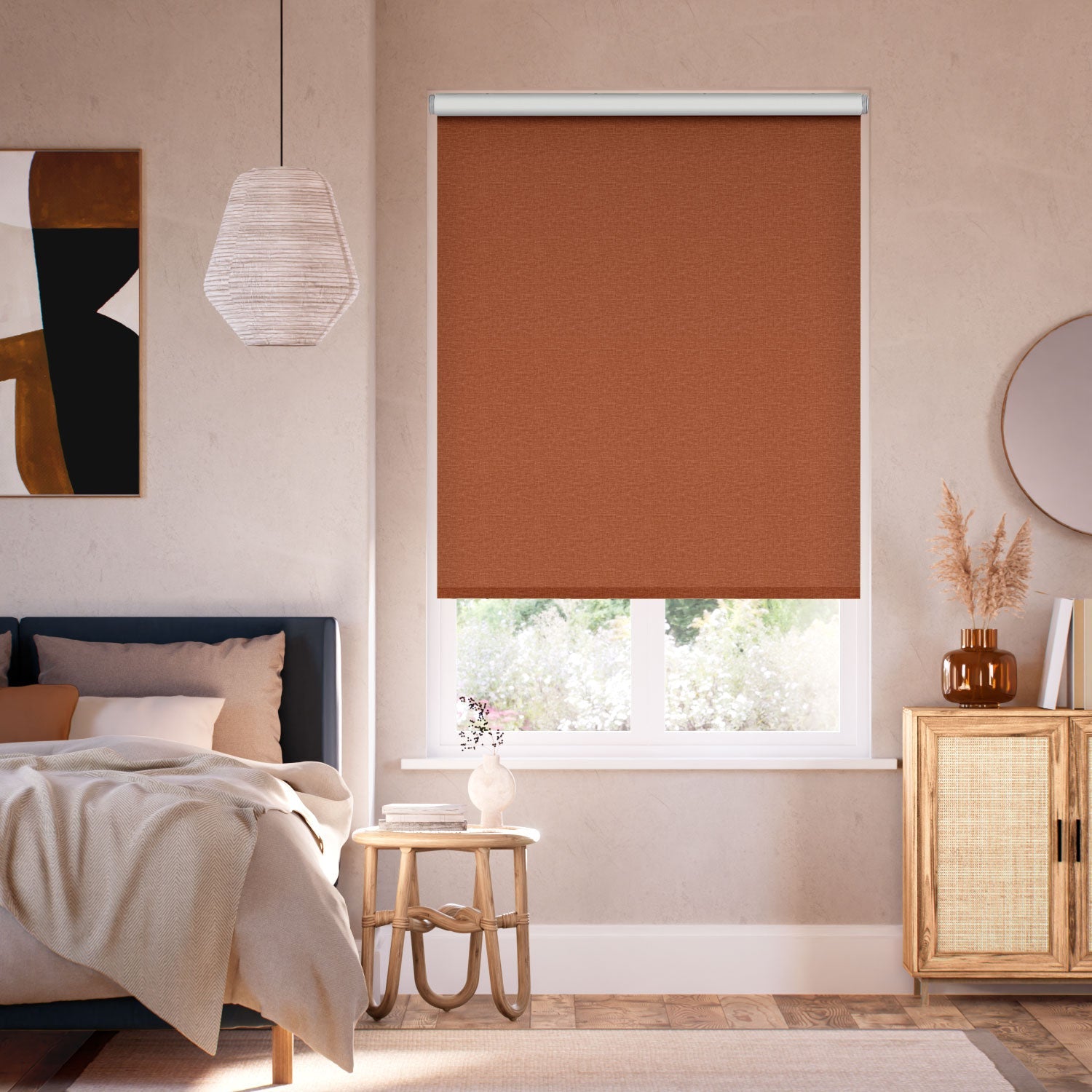 Ideal Home Fara Blackout Terracotta Roller Blind