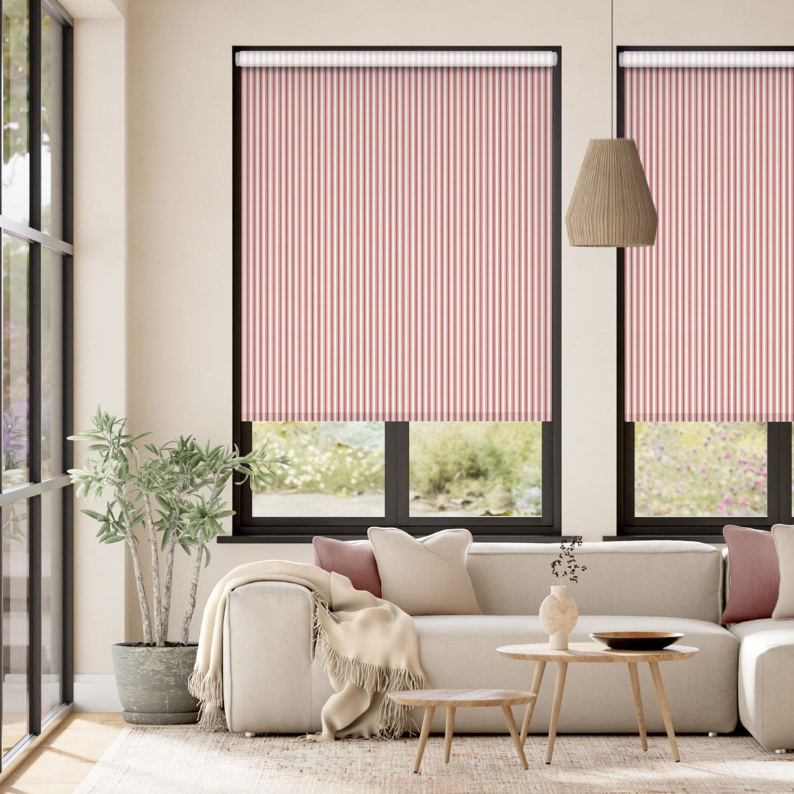Chester Stripe Berry Roller Blind