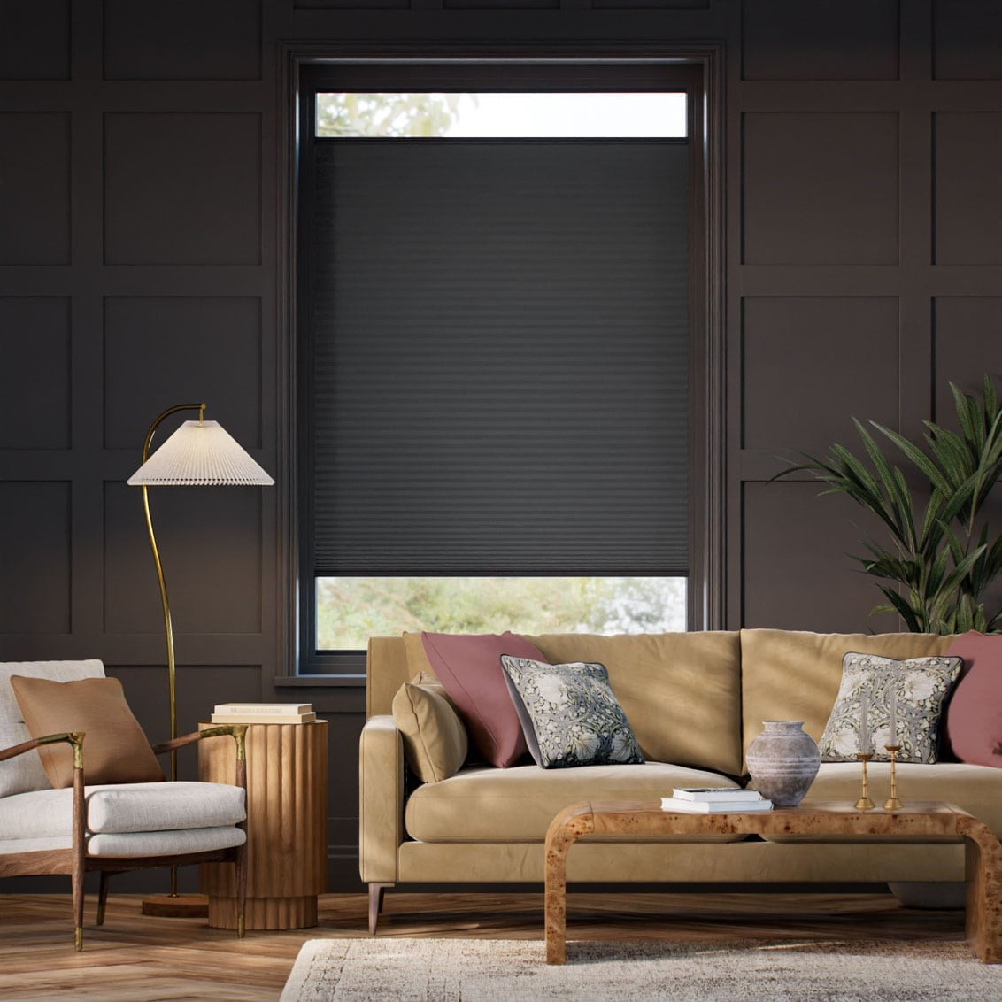 Stick On Light Filtering Pleated Blinds