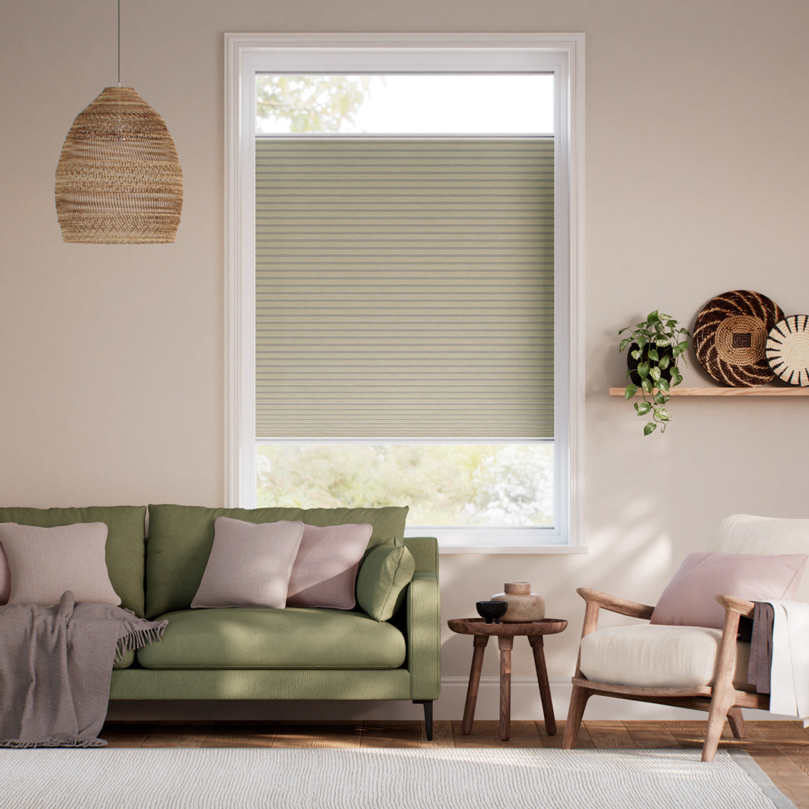 Stick On Blackout Pleated Blinds