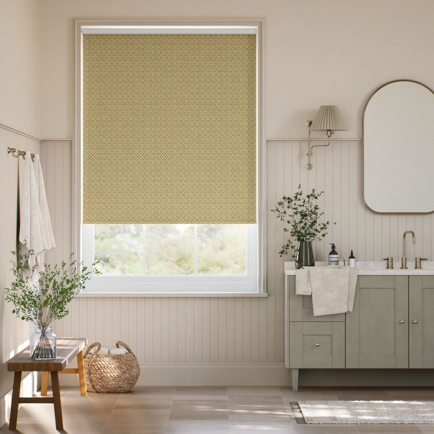Clarke & Clarke Giverny Honey Roller Blind
