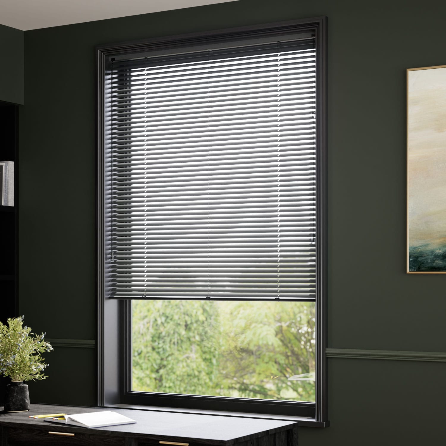 ColorizedZoom Studio Space Grey Venetian Blind - 25mm Slat  2314