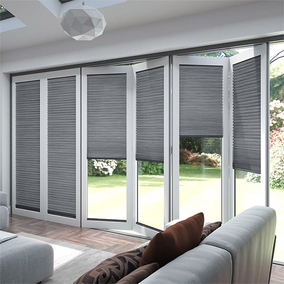 ColorizedZoom BiFold ClickFIT Supreme Pewter Pleated Blind 2034
