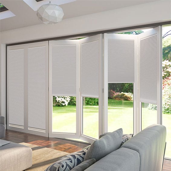 ColorizedZoom BiFold ClickFIT DuoLuxe Dove  Pleated Blind 2042