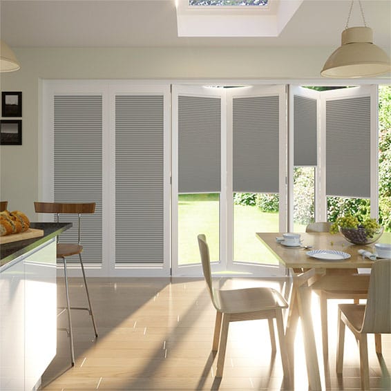 Colorized BiFold ClickFIT DuoLuxe Pewter  Pleated Blind 2047