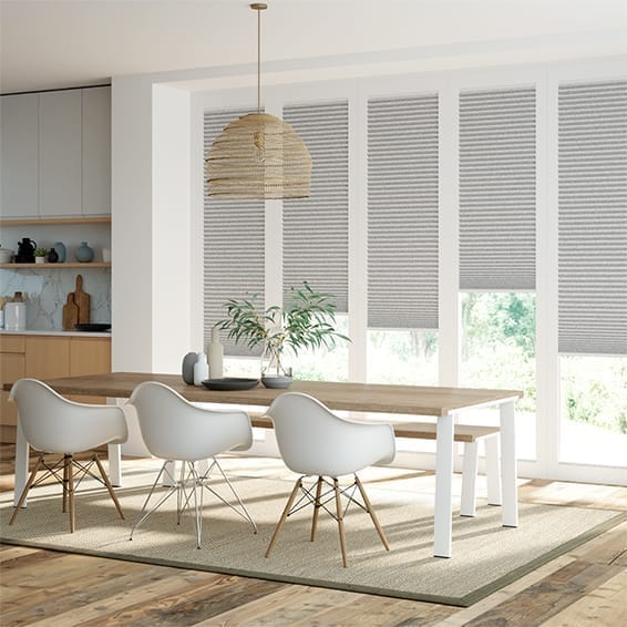 ColorizedZoom BiFold ClickFIT DuoLuxe Modern Grey  Pleated Blind 2046