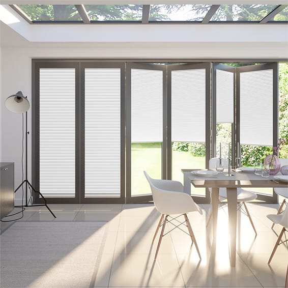 Colorized BiFold ClickFIT DuoLuxe Ice White Pleated Blind 2043