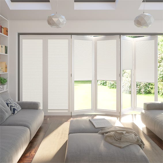 Colorized BiFold ClickFIT DuoLuxe Soft White Pleated Blind 2048