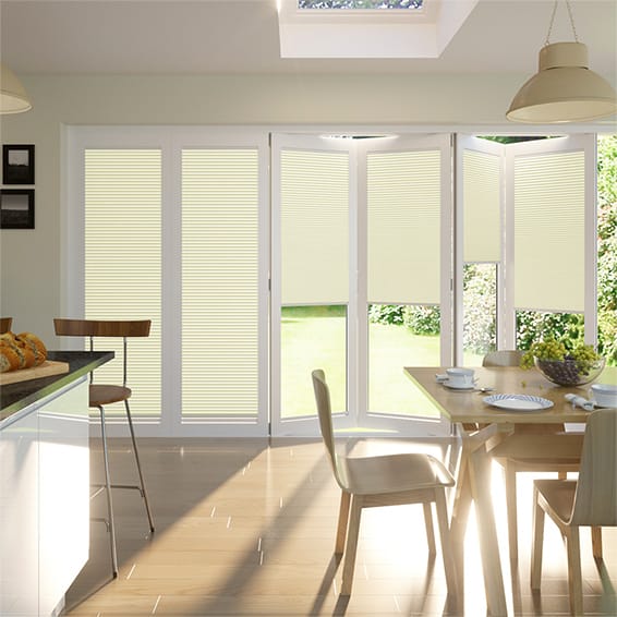 Colorized BiFold ClickFIT DuoLuxe Buttermilk Pleated Blind 2041