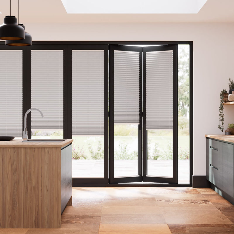 Colorized BiFold ClickFIT Dove Grey Pleated Blind 2053