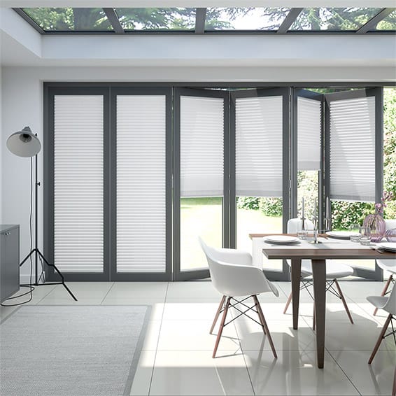 Colorized BiFold ClickFIT Pure White Pleated Blind 2056