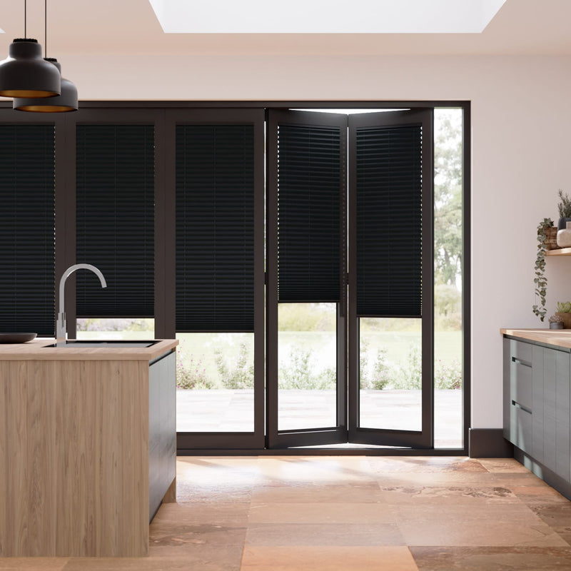 Colorized BiFold ClickFIT Charcoal Pleated Blind 2050