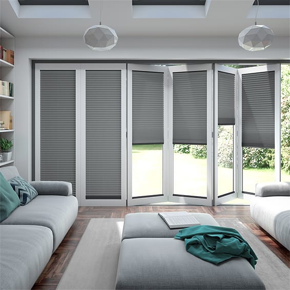 Colorized BiFold ClickFIT Slate Grey Pleated Blind 2059