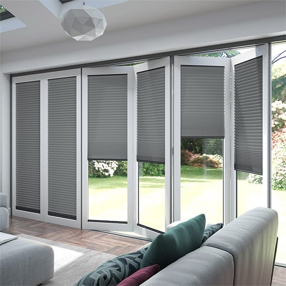 ColorizedZoom BiFold ClickFIT Slate Grey Pleated Blind 2059