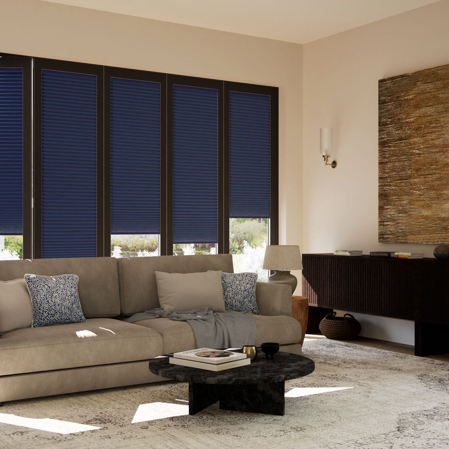 ColorizedZoom BiFold ClickFIT Royal Blue Pleated Blind 2057
