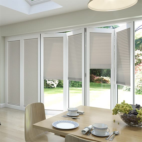 ColorizedZoom BiFold ClickFIT Latte Pleated Blind 2054