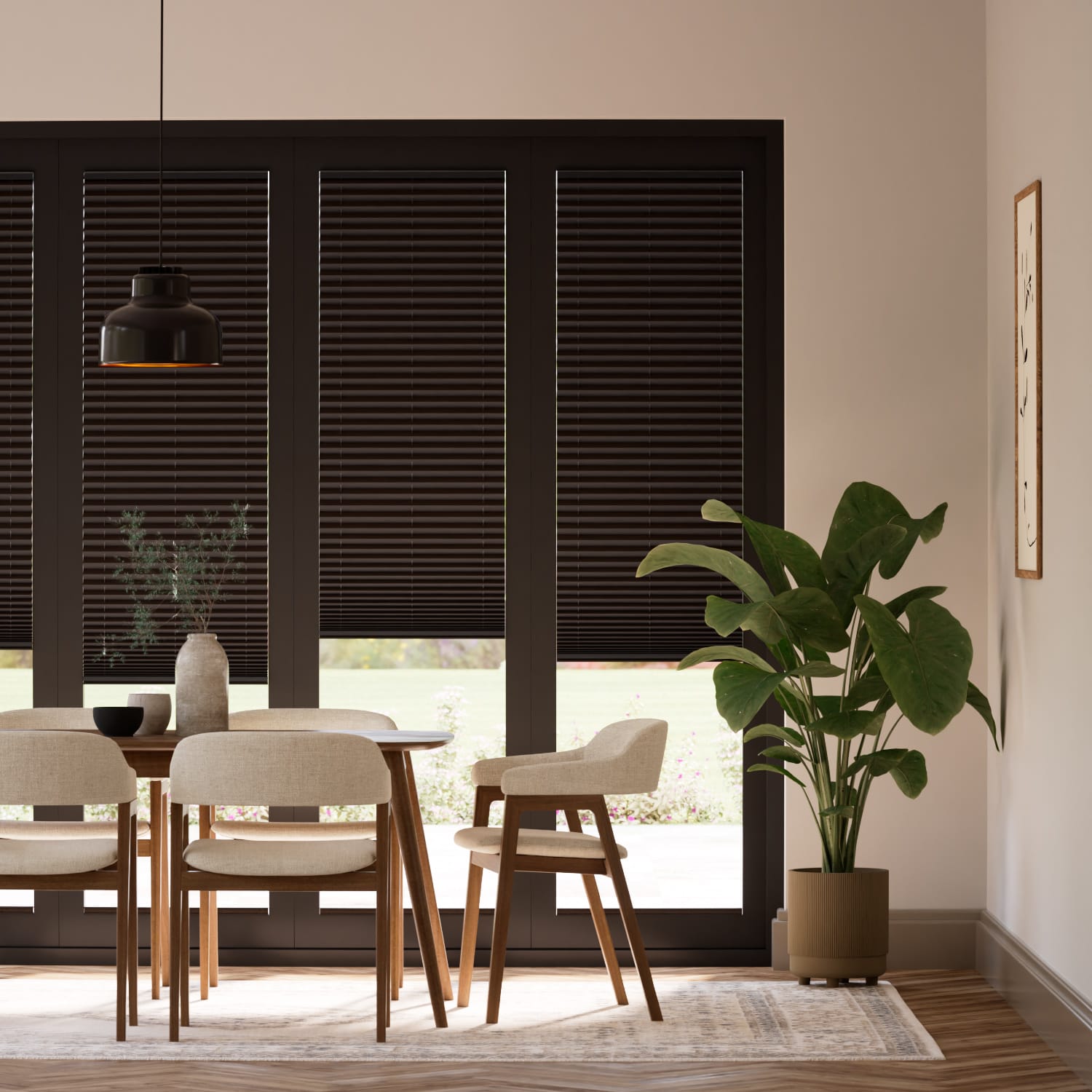 Colorized BiFold ClickFIT Cocoa Pleated Blind 2051