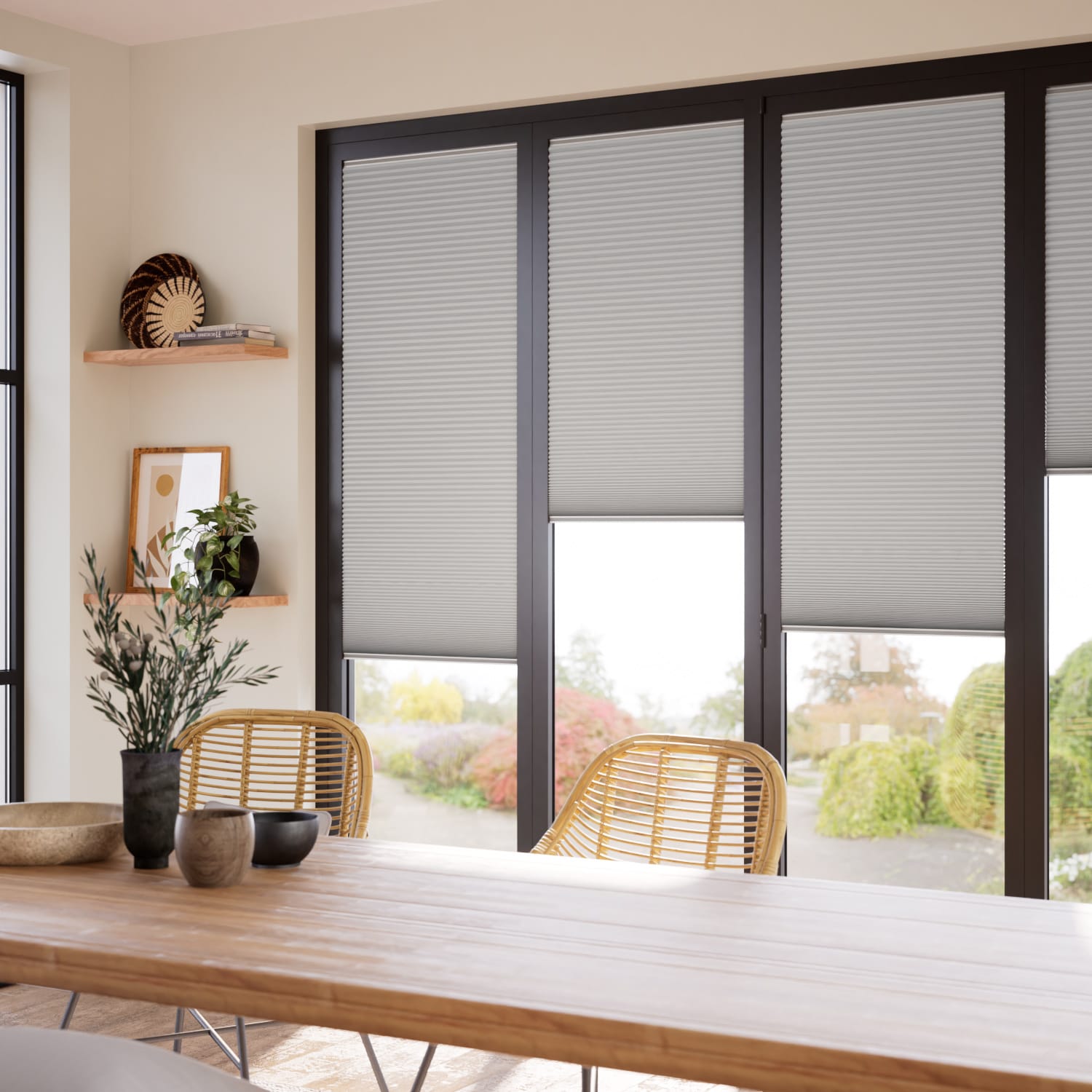 ColorizedZoom BiFold ClickFIT DuoShade Lunar Grey Pleated Blind 2070